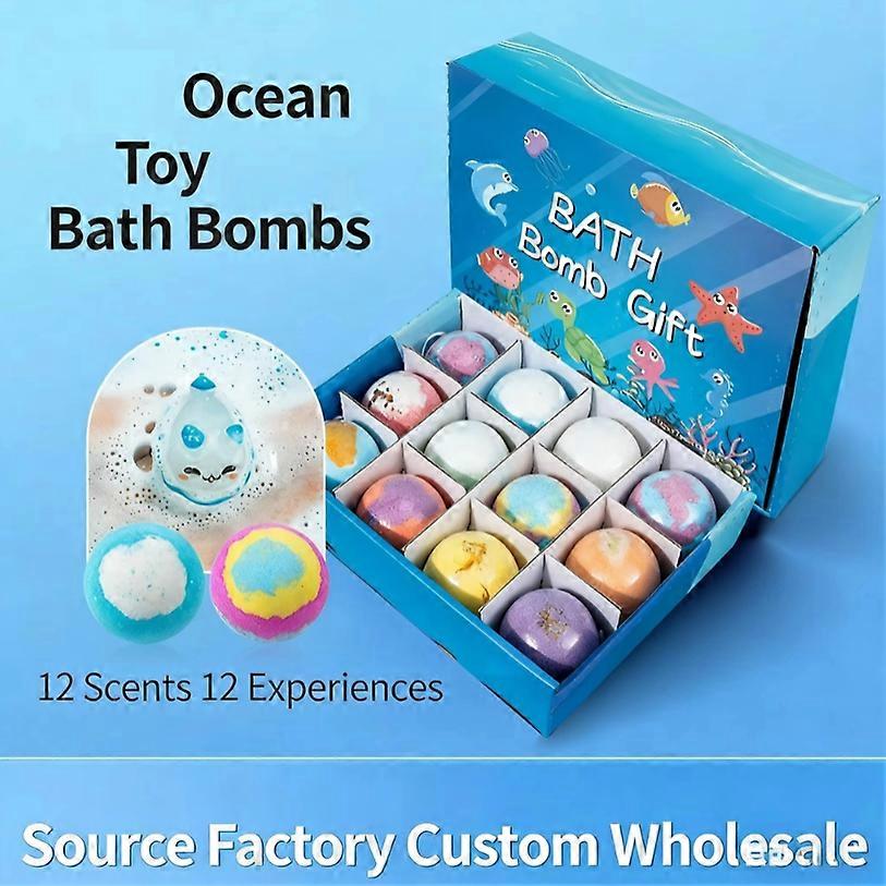 12 Pack Bath Bomb Gift Set, Colorful Bubble Bath Bombs Aromatherapy Spa Set Easter Gift for Kids Boys Girls 12*50g