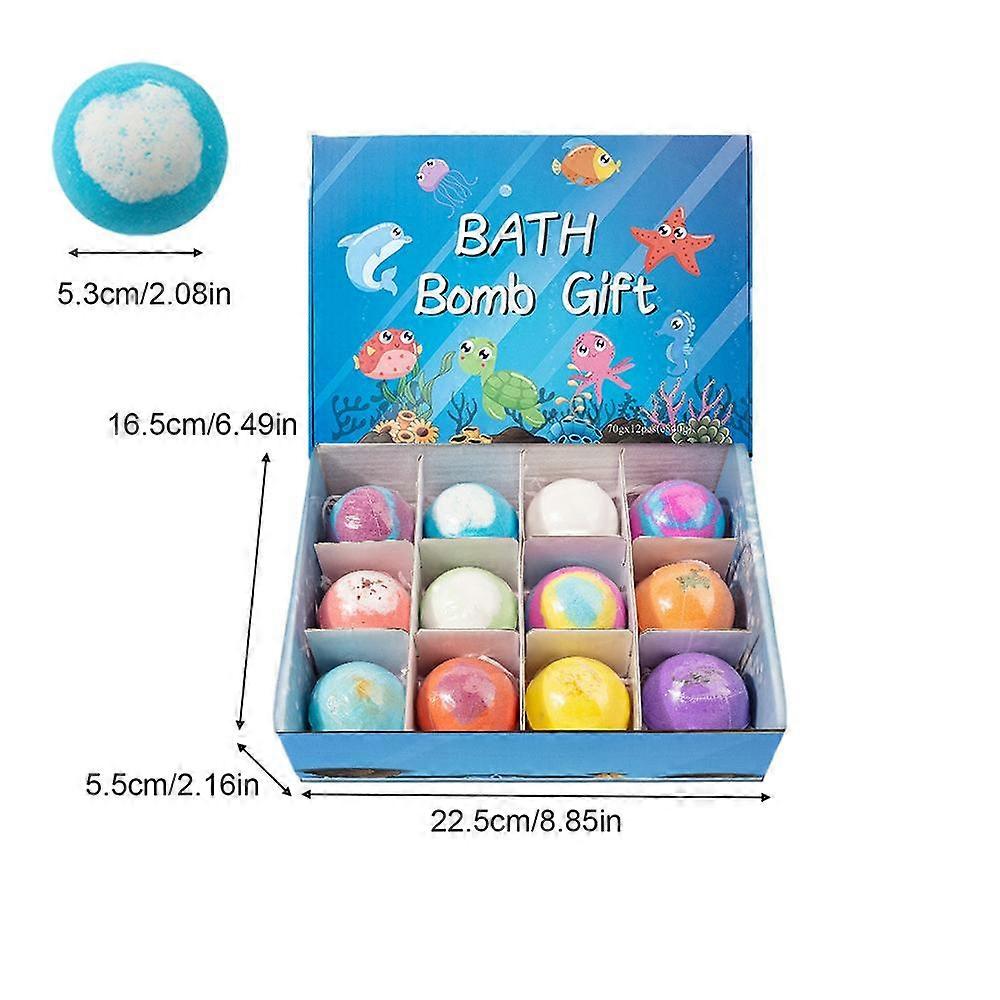 12 Pack Bath Bomb Gift Set, Colorful Bubble Bath Bombs Aromatherapy Spa Set Easter Gift for Kids Boys Girls 12*50g