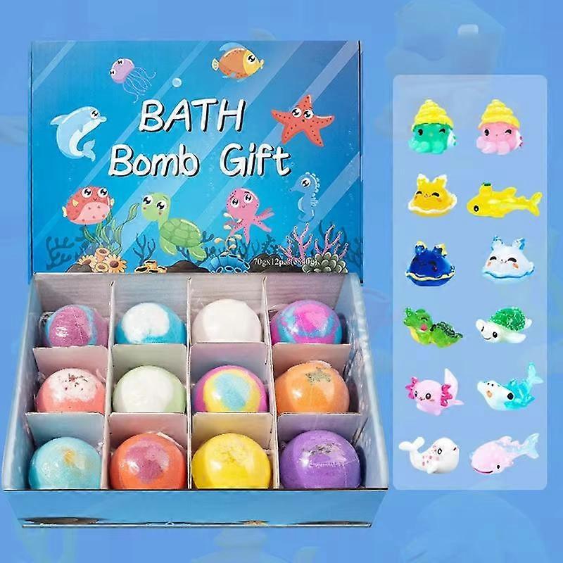12 Pack Bath Bomb Gift Set, Colorful Bubble Bath Bombs Aromatherapy Spa Set Easter Gift for Kids Boys Girls 12*50g